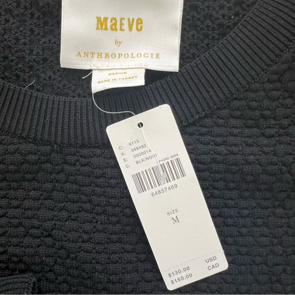 🎉HP🎉 NWT Anthropologie Maeve Sheer Polka Dot Long-Sleeve, Ruffled Shoulder Top M - Picture 6 of 7